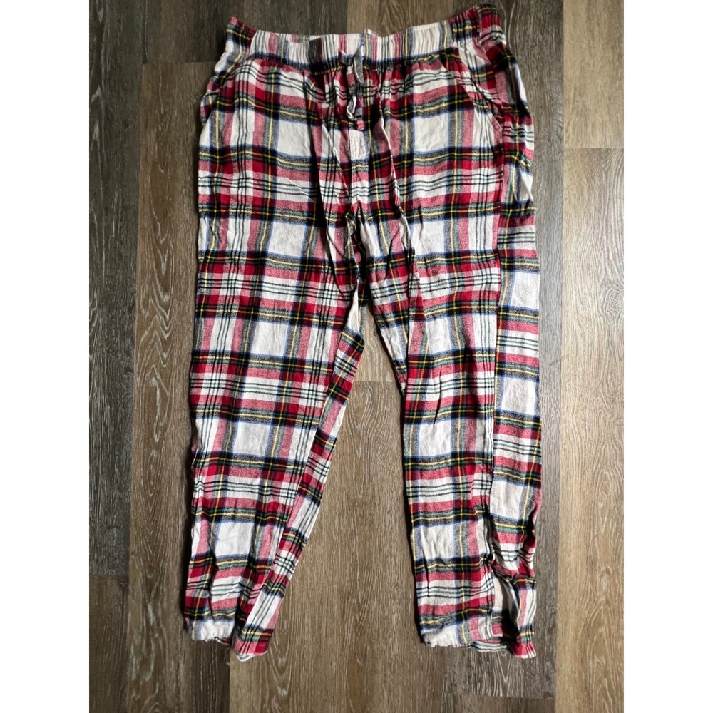 Old Navy Flannel Pajama Pants Mens XL Red White Plaid Loungewear Sleepwear